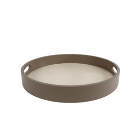 Bakke bjarne rund råhvid taupe træ 30x30x4cm