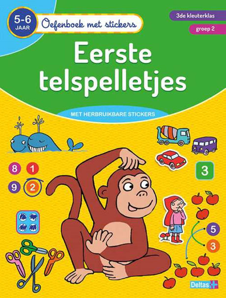 Deltas øvelsesbog med klistermærker - første tællespil
