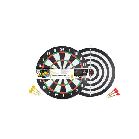 Langfelt dartskive papir dia 43 cm, tykkelse 1 cm med 6 pile