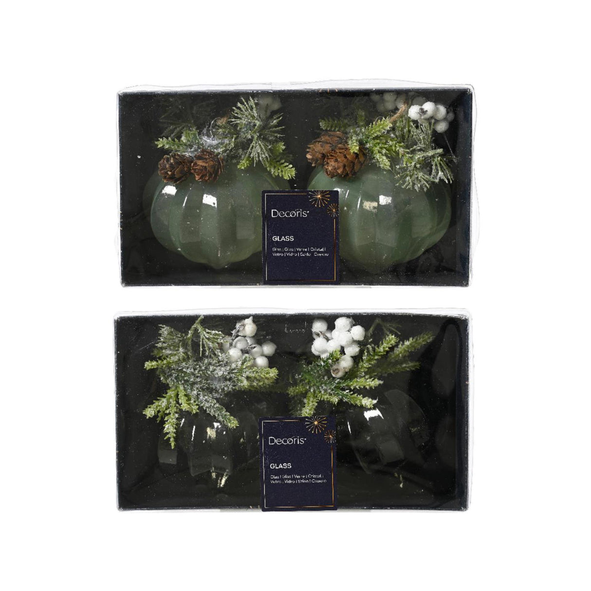 Decoris julevedhæng ornament sæt 2 stk ø8cm
