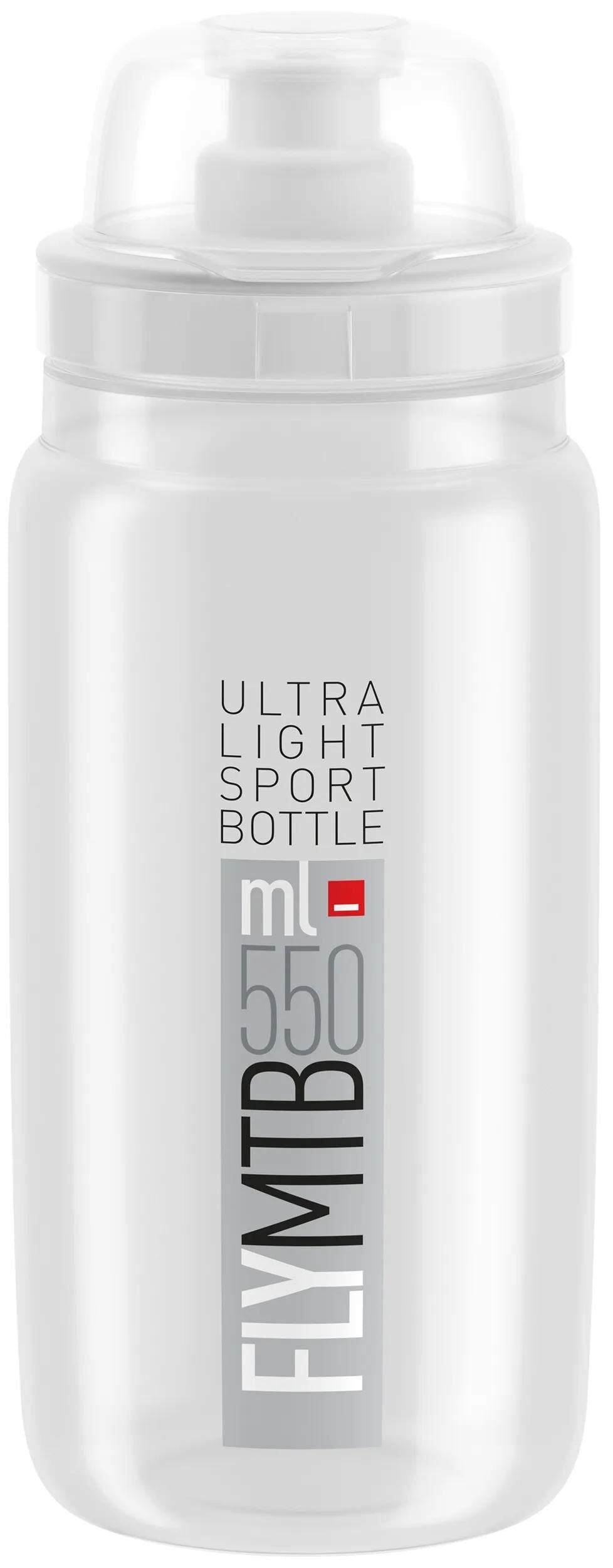 Elite vandflaske flue mtb flaske flue mtb 550ml klar grå