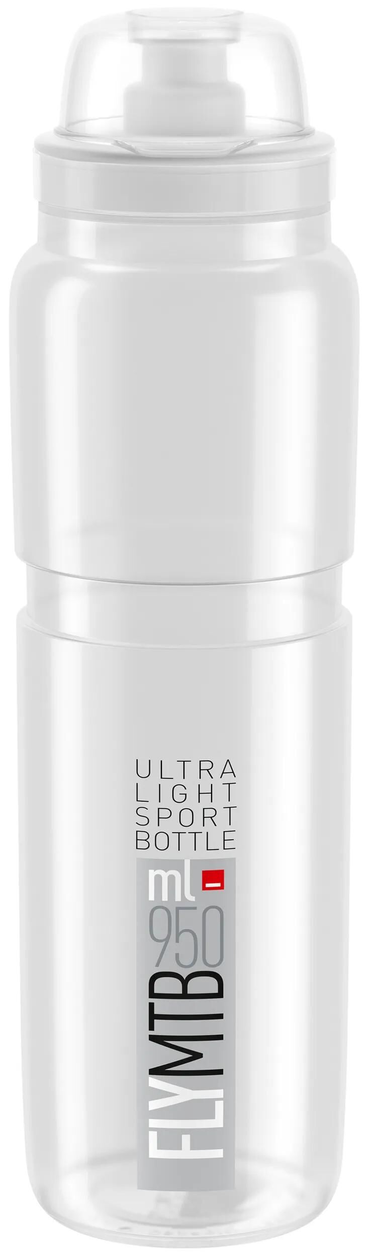 Elite vandflaske flue mtb flaske flue mtb 950ml klar grå