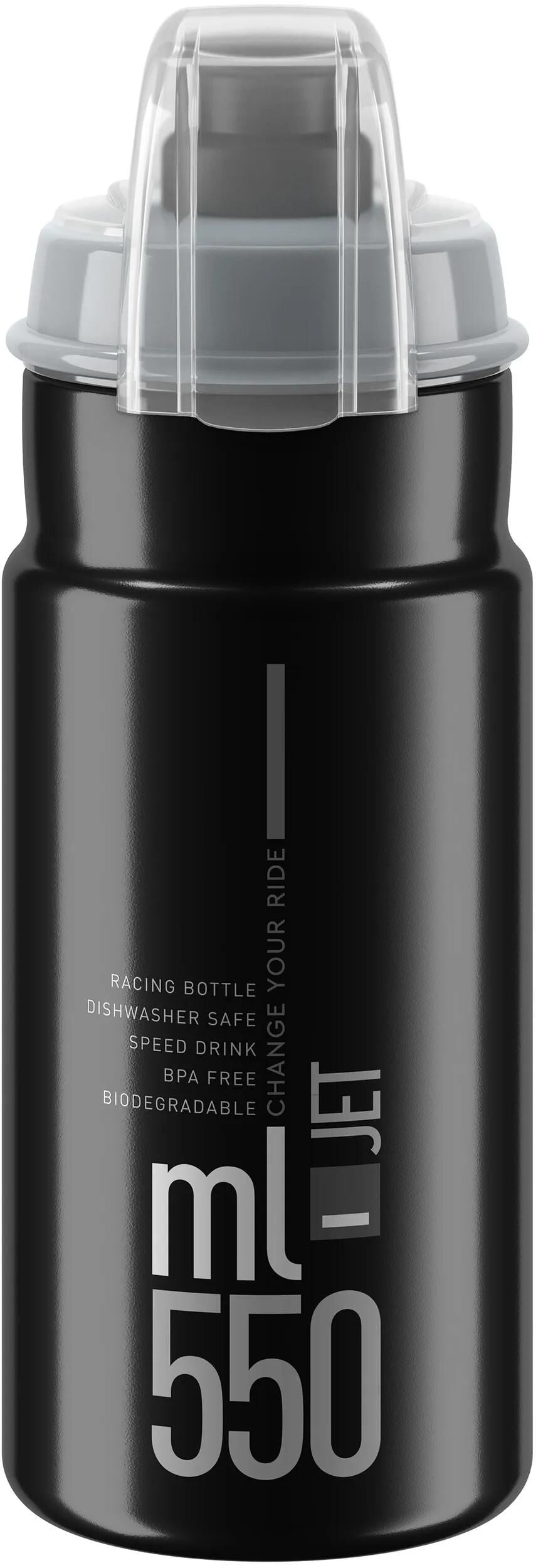 Elite vandflaske jet plus flaske jet plus 550ml sort grå med låg