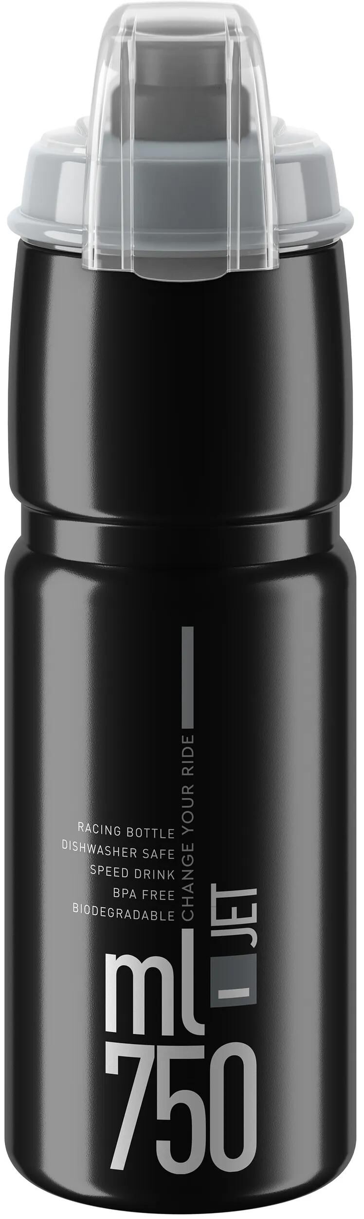 Elite vandflaske jet plus flaske jet plus 750ml sort grå med låg