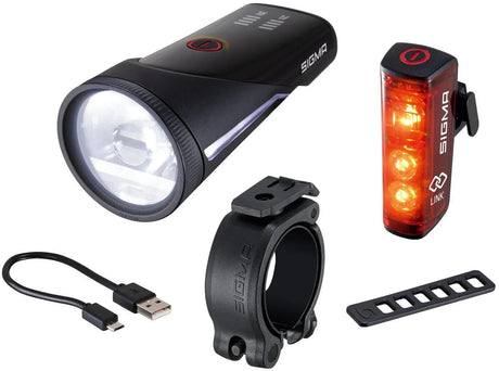 Sigma sport sigma lyssæt aura 100 link qr + blaze link usb