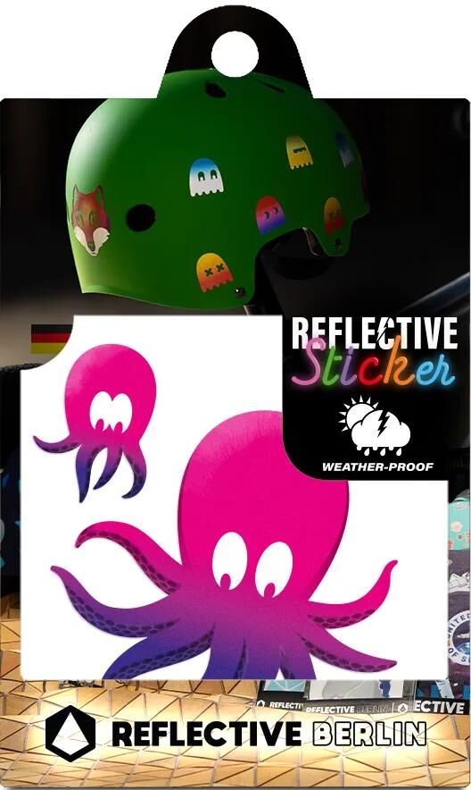 Reflekterende berlin refleks klistermærker refl.sticker refl.berlin blæksprutte neptun