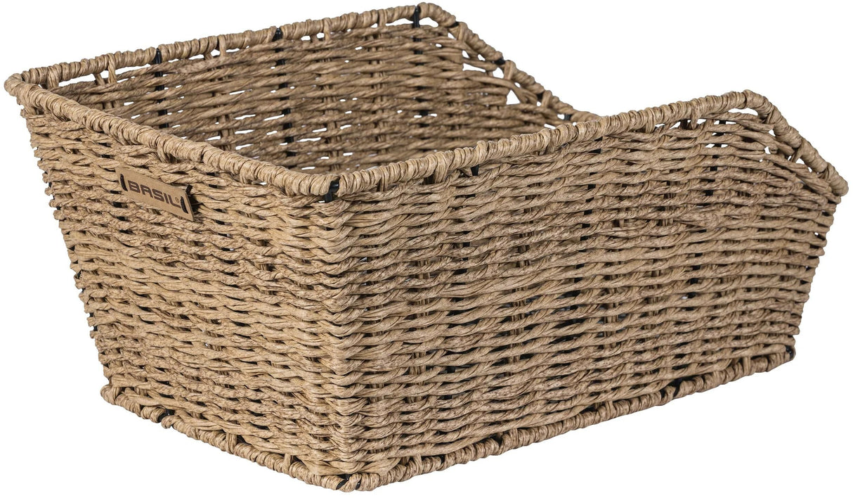 Basil Cento Rattan Look WSL - cykelkurv - på bagsiden - inklusive basilikum WSL -system - lysebrun