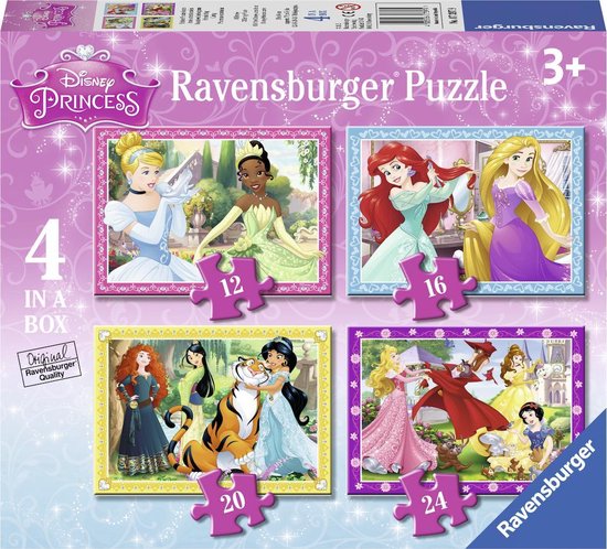 Ravensburger puslespil disney prinsesse - 12+16+20+24 brikker - børnepuslespil