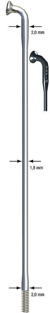 Sapim eger 14-290l racer rustfrit stål sort uden nippel (100 stk)