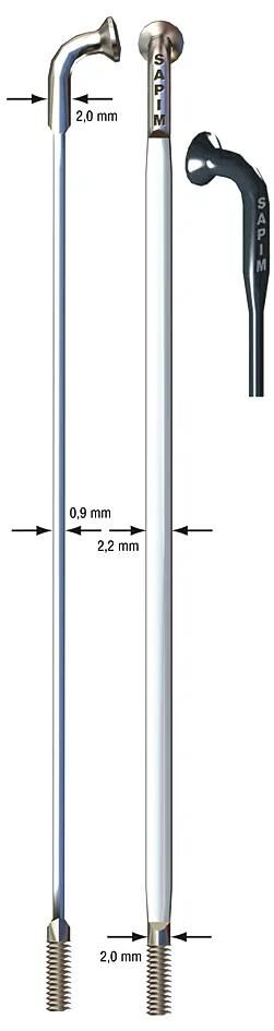 Sapim messerspeiche cx-ray aero blade eger cx-ray sst 2x266mm sil.