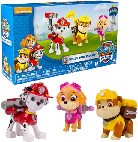 Paw patrol action pack hvalpe 3 stk