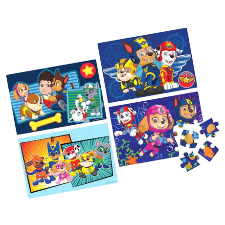 Paw patrulje skoæske 4 træpuslespil 12-16-20-24 brikker