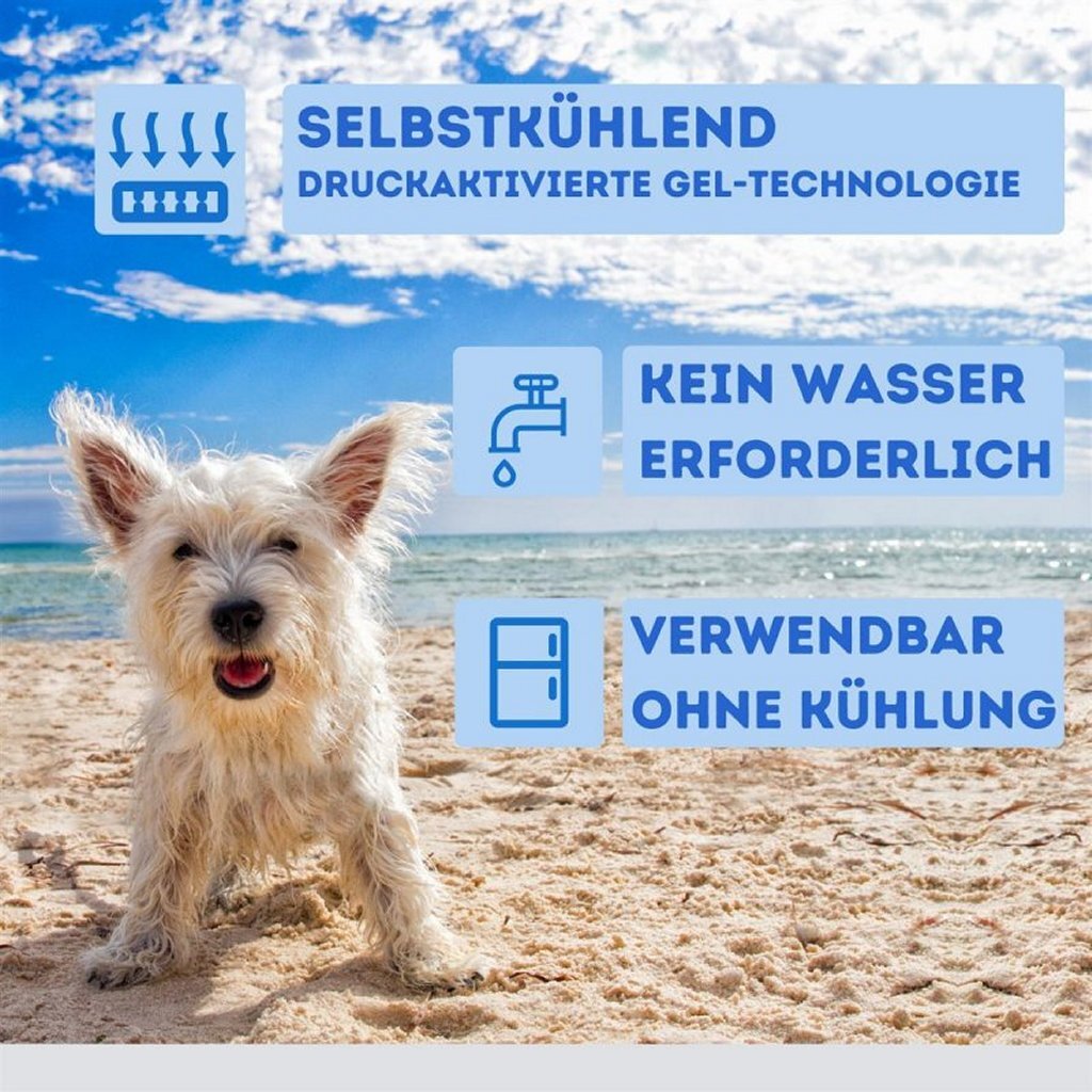 Nosli nosli selvkølende kølemåtte til hunde og katte 50x90 cm havblå