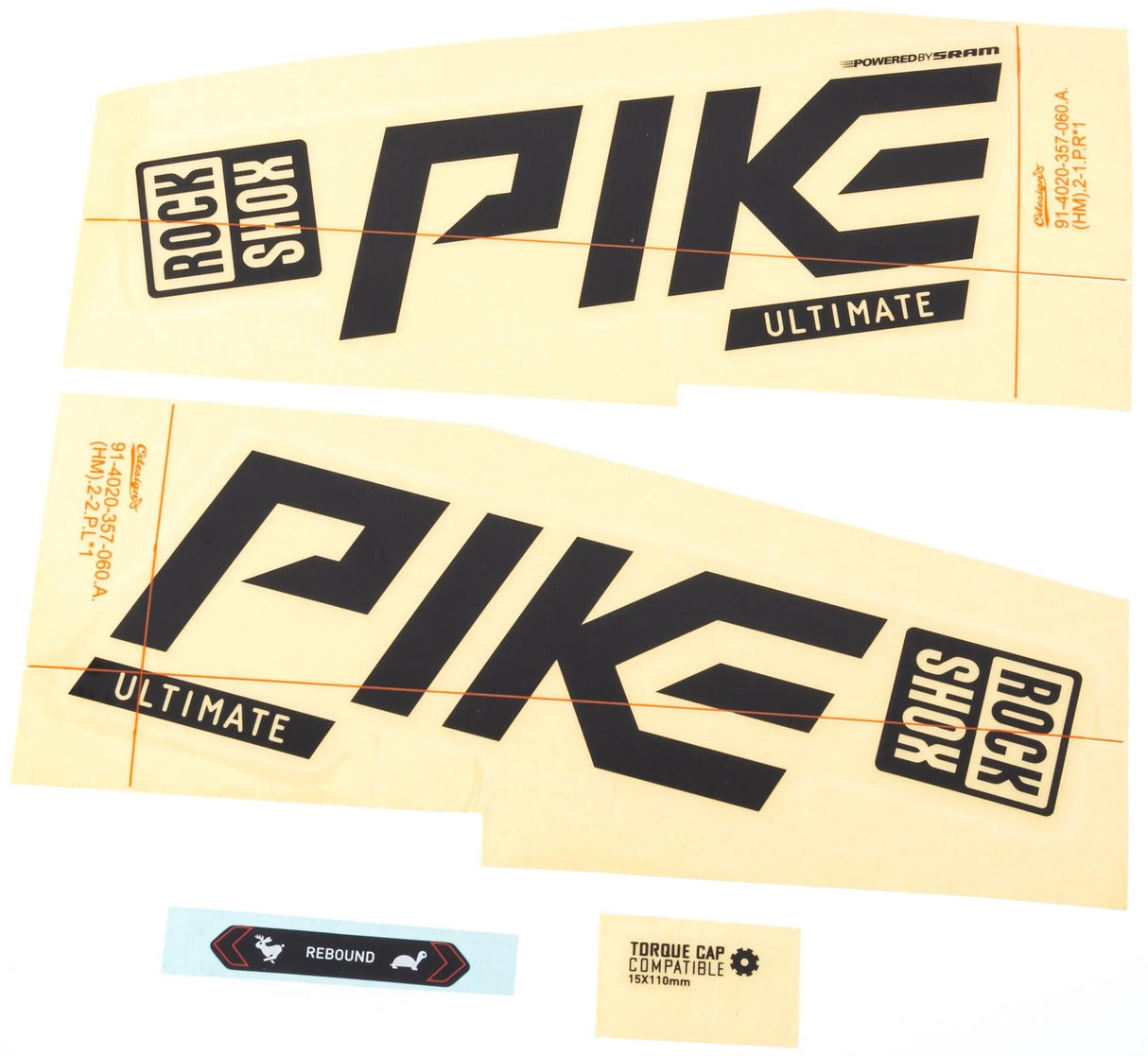Rockshox indretningssæt signatur serie mærkatsæt rs pike ult. sort