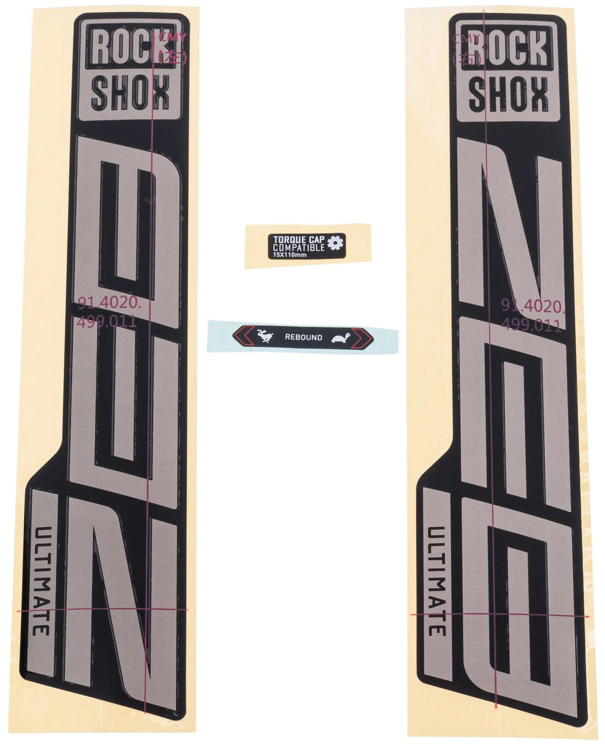 Rockshox indretningssæt signatur serie mærkatsæt rs zeb ult. sølv