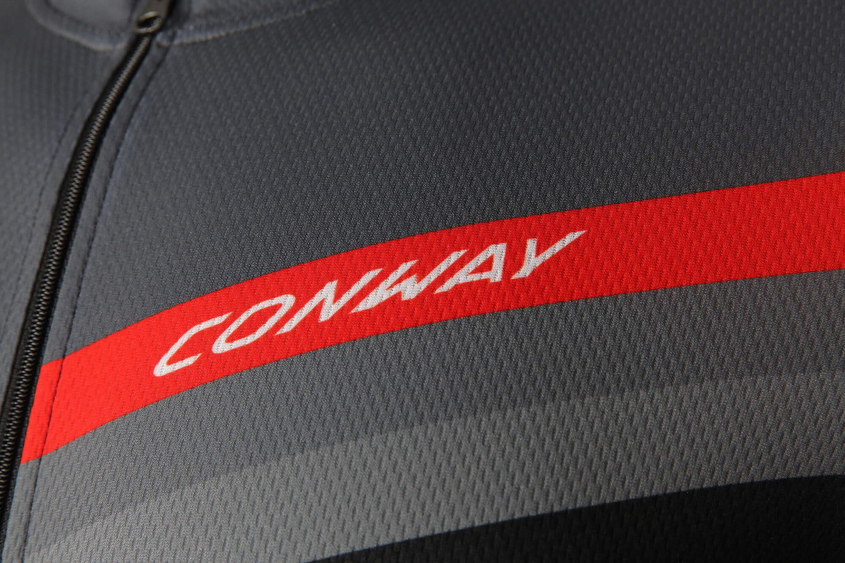 Conway kortærmet skjorte aktiv jersey fuld lynlås ss jersey act.fuld lynlås ss xs grå sort