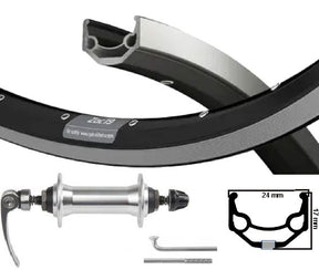 KGS forhjul 28 tommer (622) Zac19 Black Silver Failure Hub