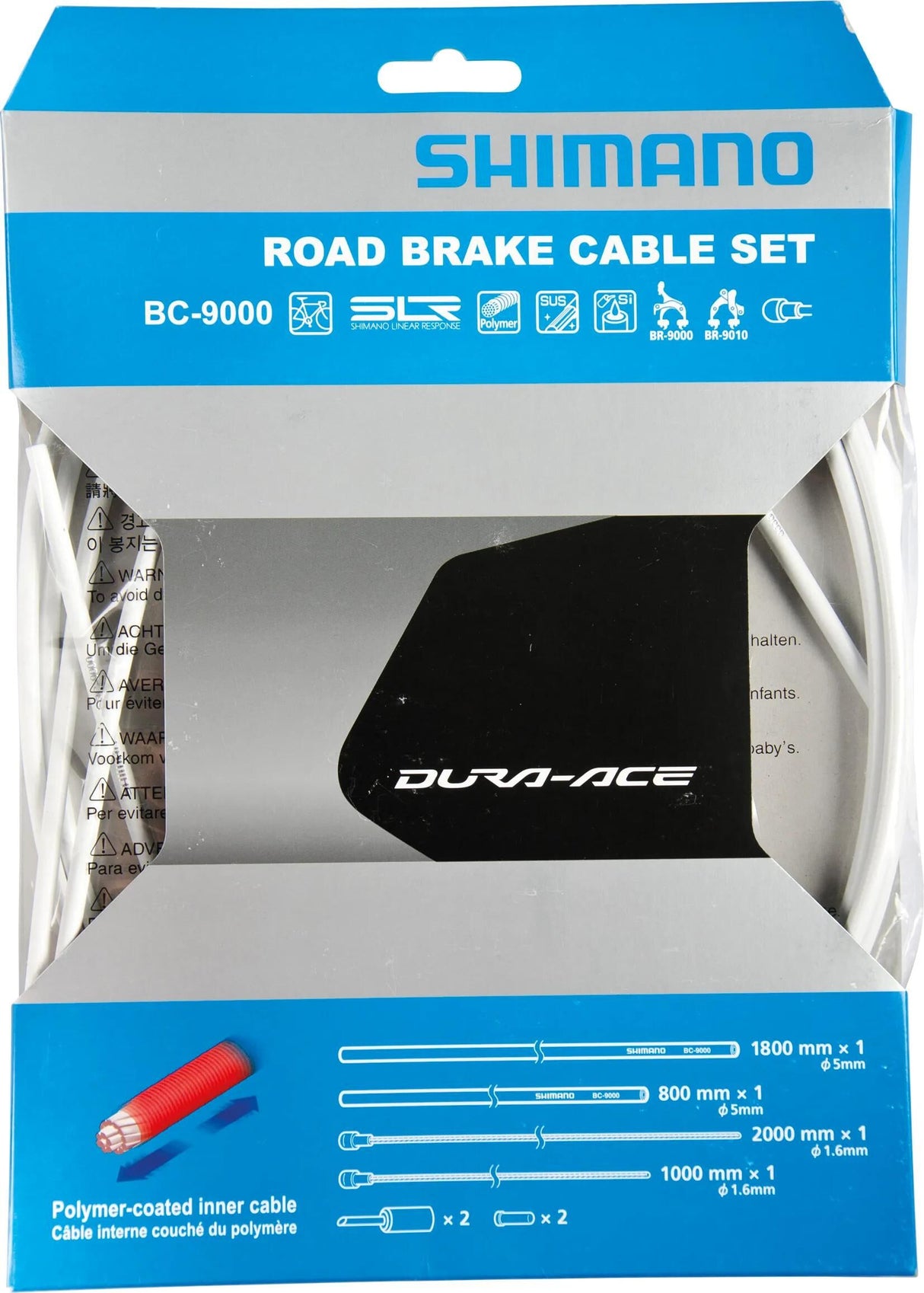Shimano bremsekabelsæt dura ace bc-9000 br.kabelsæt da bc9000 shim. hvid
