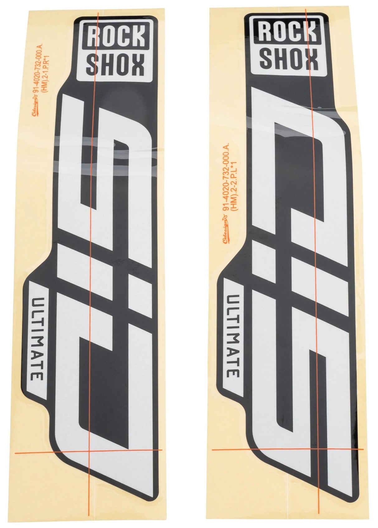 Rockshox dekor sæt decal sæt rs blank hvid til sorte sliders