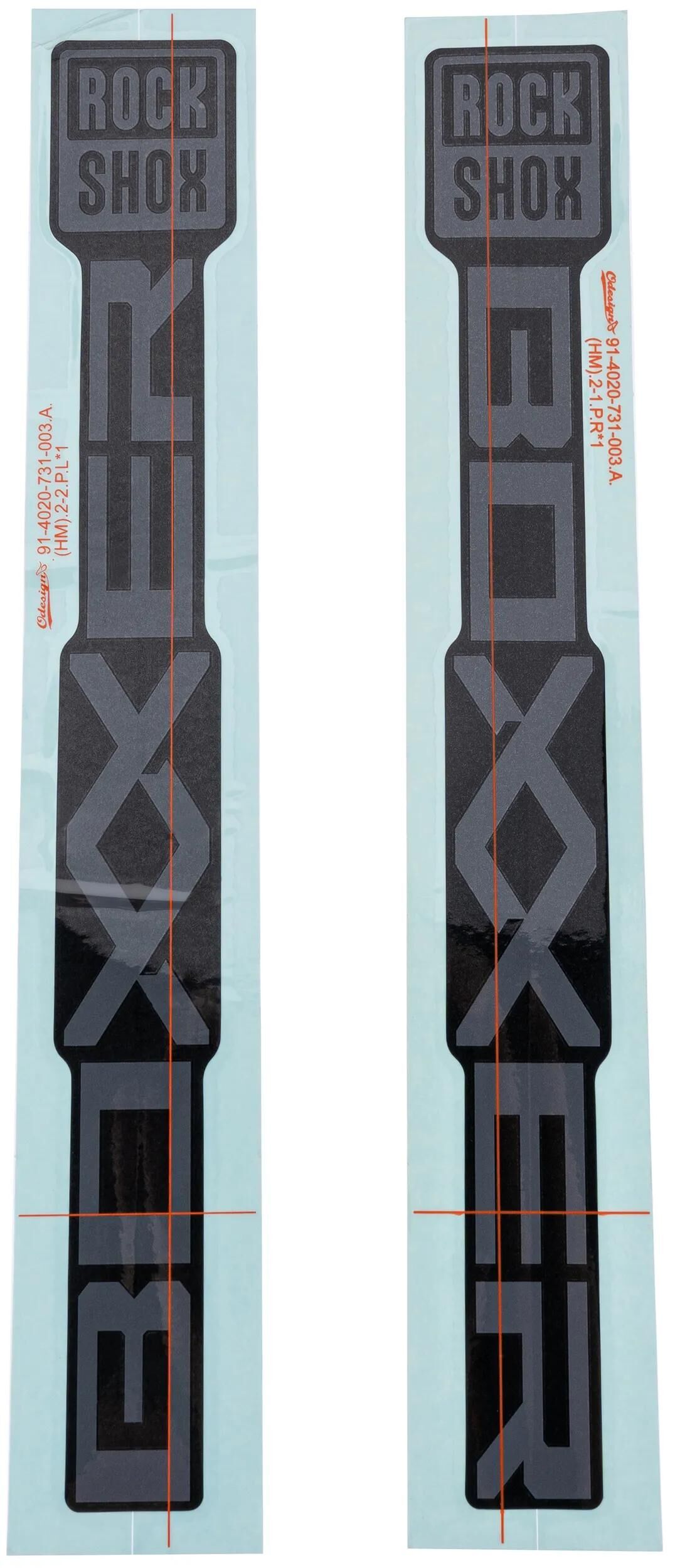 Rockshox dekor sæt decal sæt rs grå mat sorte sliders