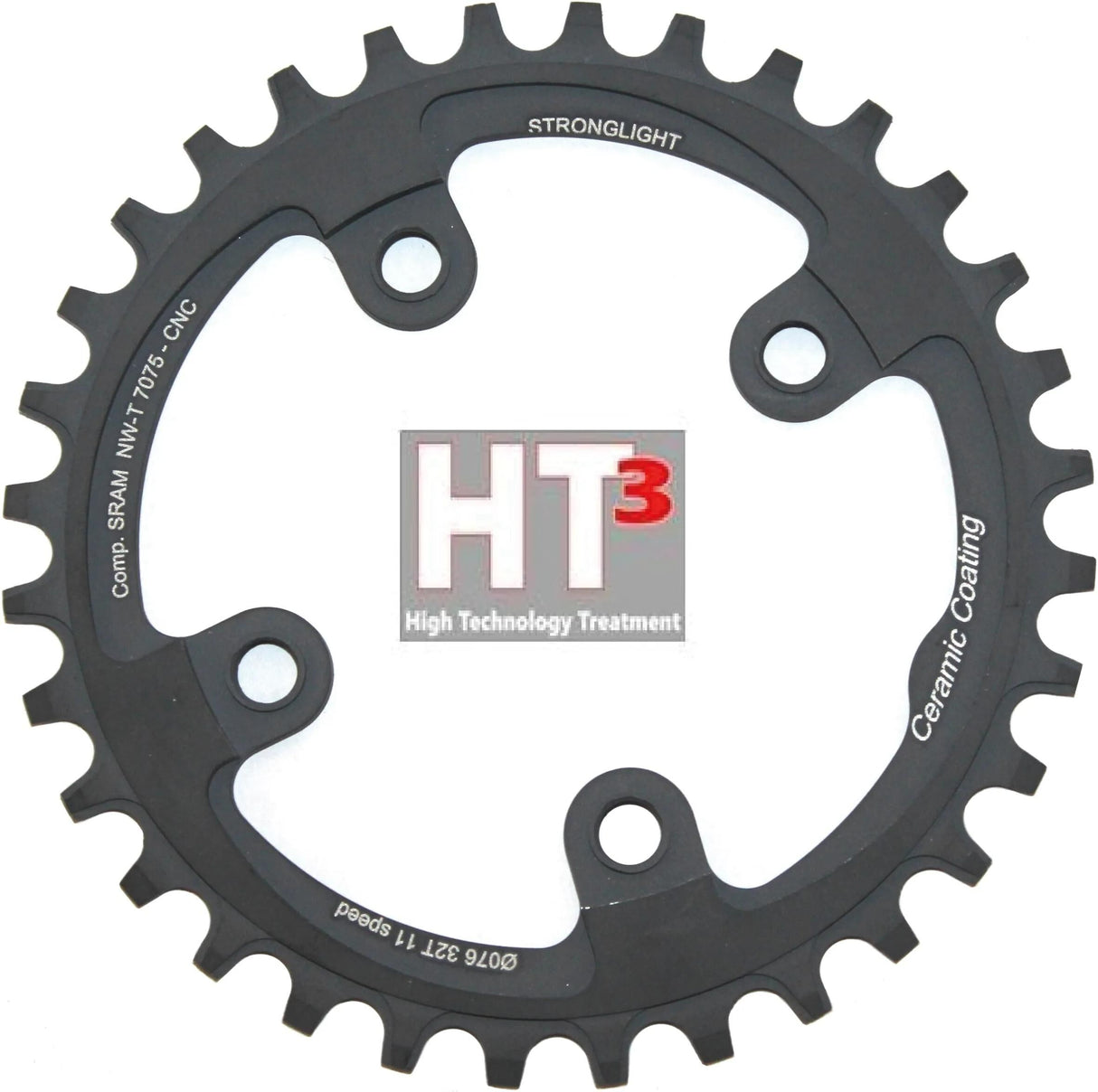Stronglight kædering ht3 kædering stærkl. ht3 32t indvendig alu sort