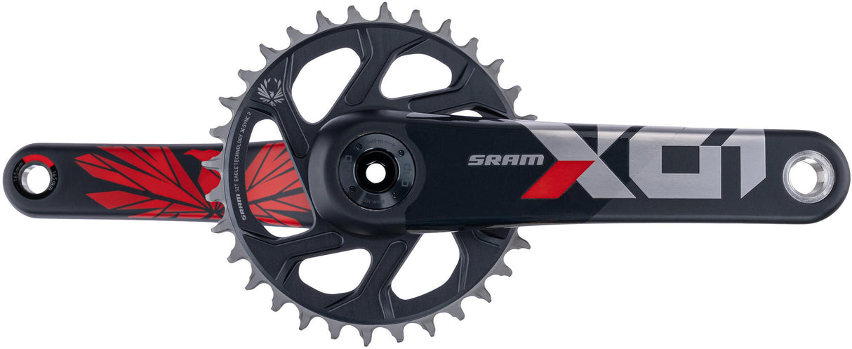 Sram kranksæt x01 eagle kranksæt x01 eagle 32t boost 165 mm oxy rød