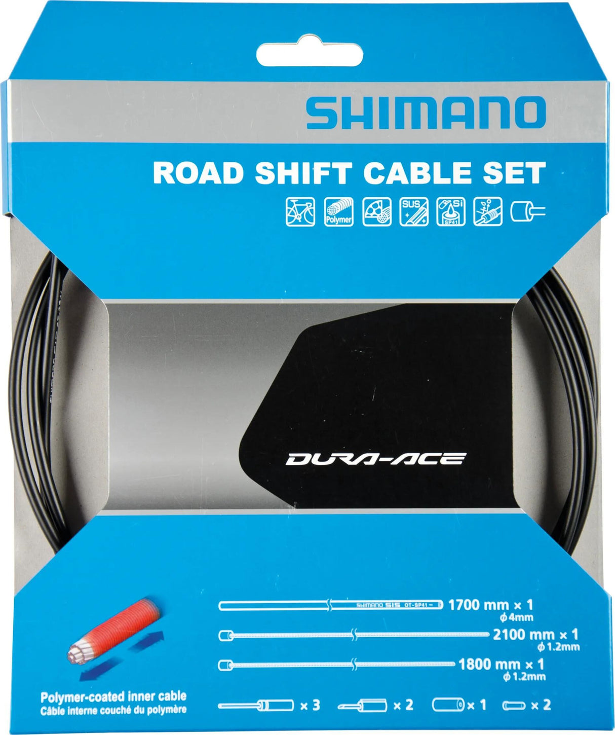 Shimano gearkabelsæt dura ace bc-9000 shim.shift kabelsæt da polymer sw