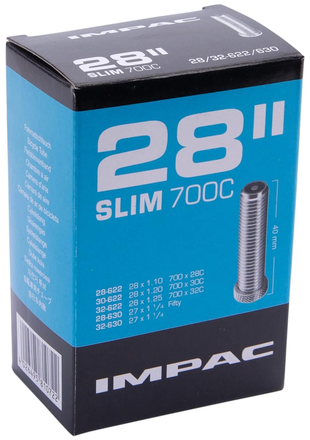 IMPAC (Schwalbe) Inner Tube AV16 28 tommer (28 32-622 630) 40 mm