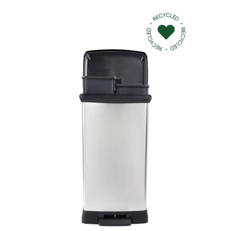Curver decobin duo affaldsspand - 23l+23l - rektangulær - metallisk