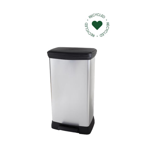 Curver decobin duo affaldsspand - 23l+23l - rektangulær - metallisk