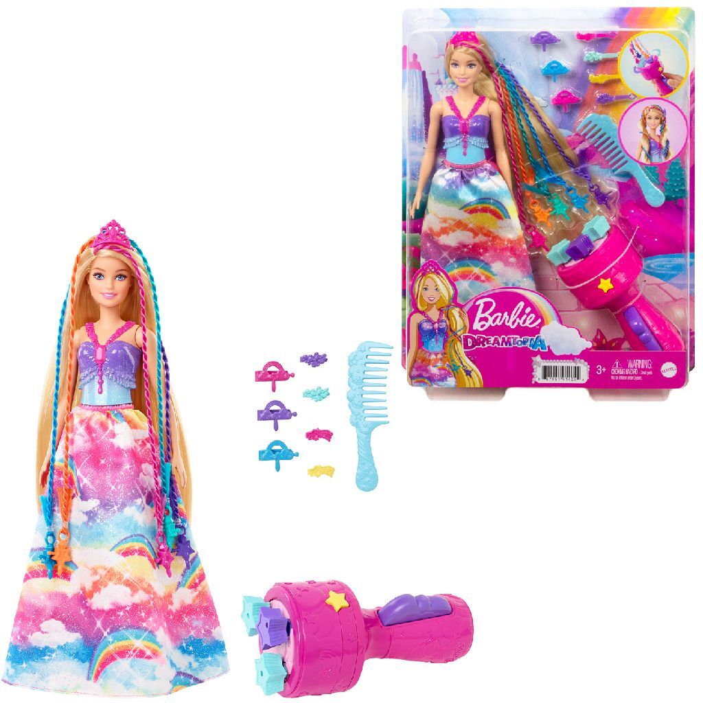 Barbie dreamtopia hårplejedukke + tilbehør