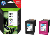 Hp blækpatron 301 n9j72ae sort magenta cyan gul