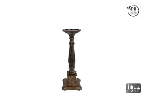Cozydecor lysestage katedral sort træ h44cm