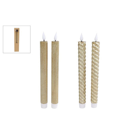 Cozydecor stearinlys led bevægeligt lys aaa guld 2,4x2,4x25cm