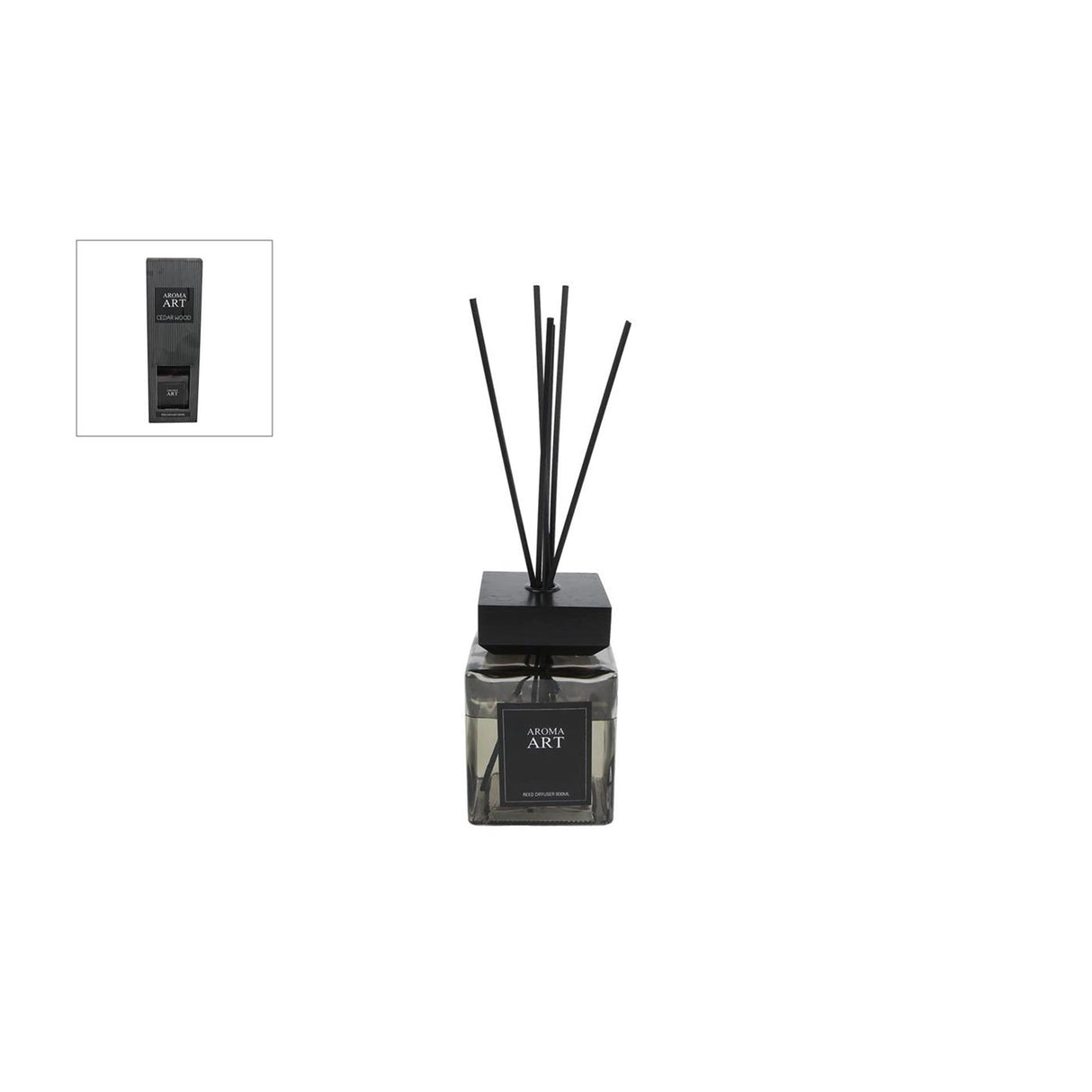 Aroma diffuser aroma kunst cedertræ 800ml sort glas 23x23x39cm