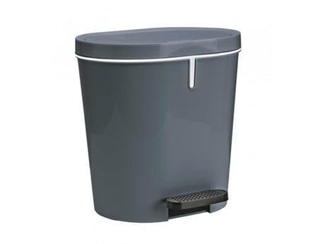 Soltøj zamora pedalspand 8 liter antracit 28,5x23x28,5cm