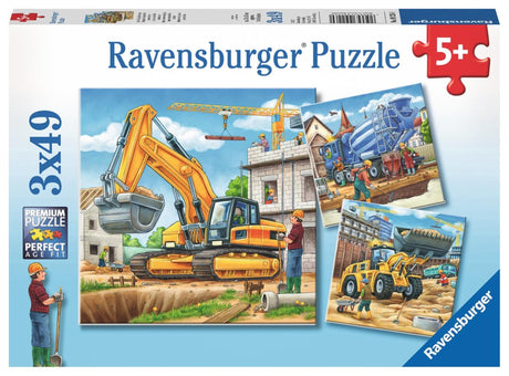Ravensburger puslespil store byggekøretøjer - 3x49 brikker - børnepuslespil