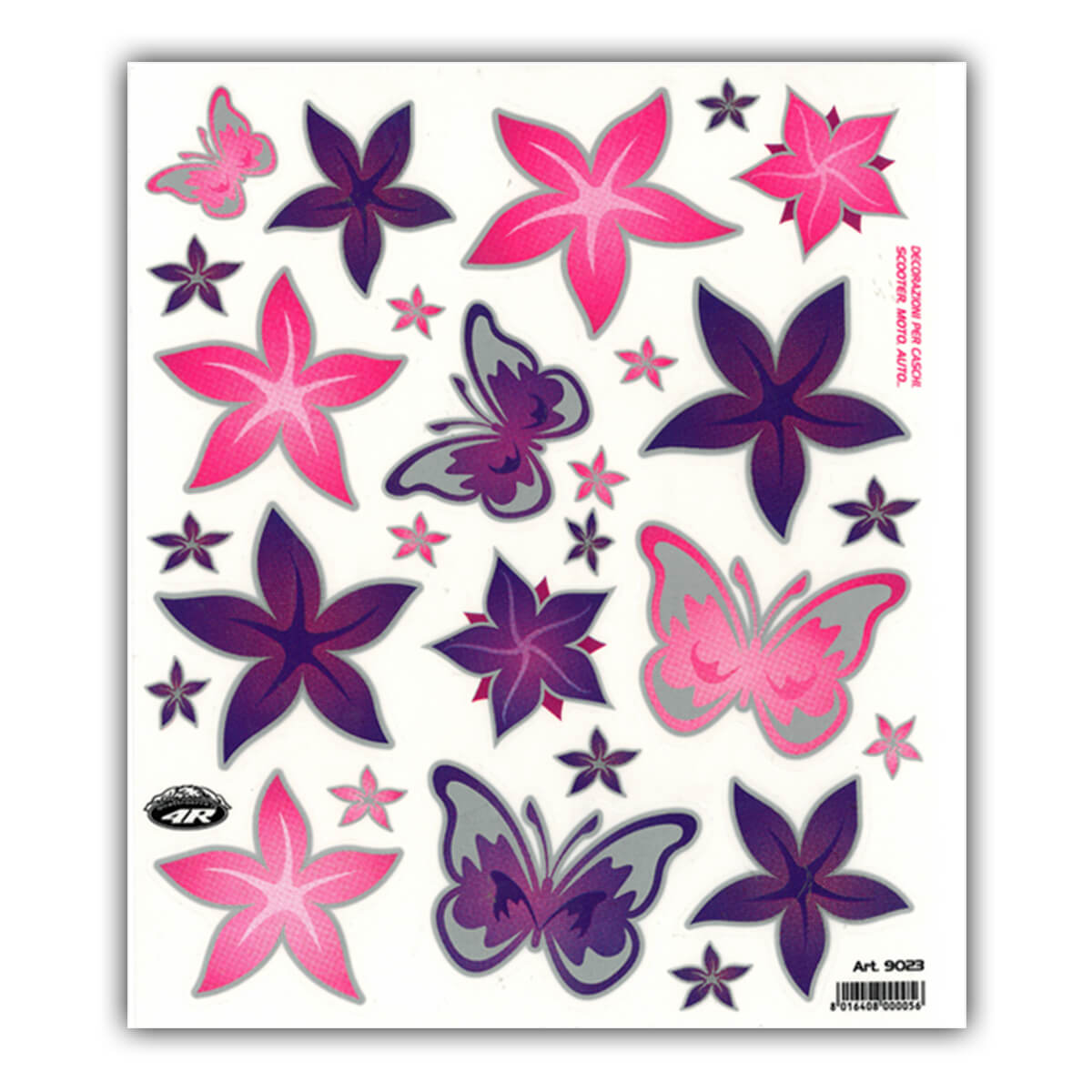 Stickers sæt blomster sommerfugle