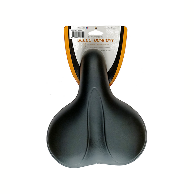 Selle komfort sadel e-cykel blød medium sort, uden en slynge