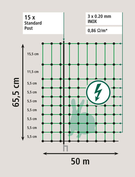 Ako produkter kaninnet 65cm x 12m enkelt kuglepen