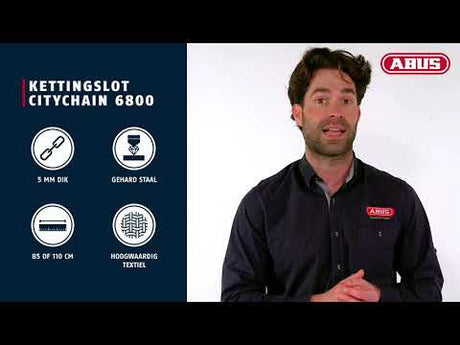Abus CityChain 6800 110 Sort - 5 mm tyk - nøglelås