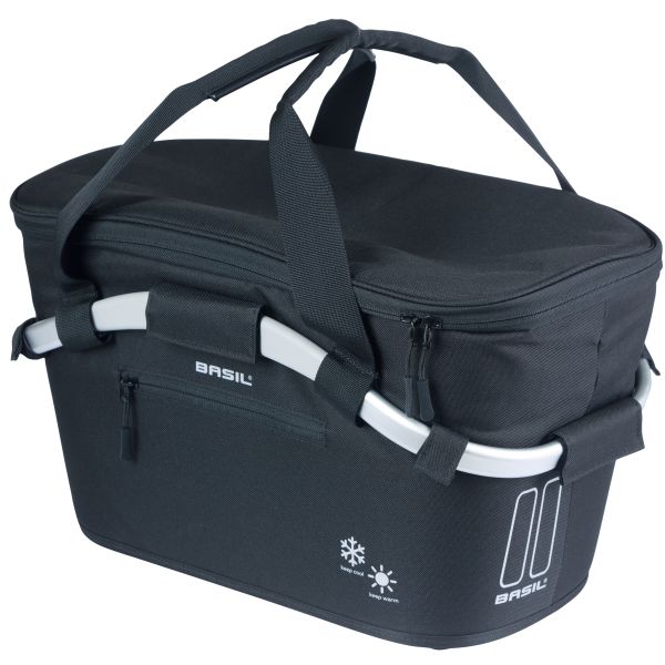 Basil cykelkurv klassisk bære all iso med mål montering 18 liter 38 x 21 x 27 cm - sort