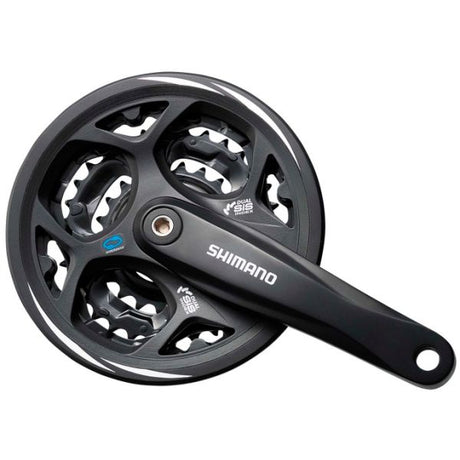 Shimano kranksæt 7 8 gear altus fc-cm311 48 38 28t med kædekant - sort