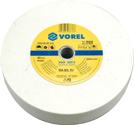 Vorel-serien - fin slibesten - 200 mm - 20 mm tykkelse - 40 mm indvendig diameter
