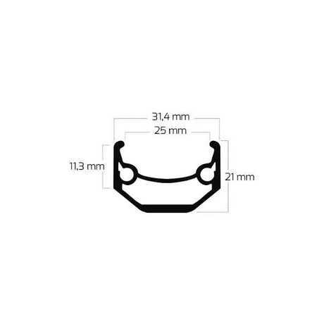 Ryde fælg andra 40 27.5 650b 584 x 25c aluminium - 36 hullers skive 14g - sort