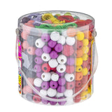 Spand med træperler, 250gr.