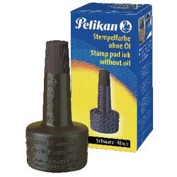 Stempel blæk pelikan 4k 28ml sort hurtigtørrende