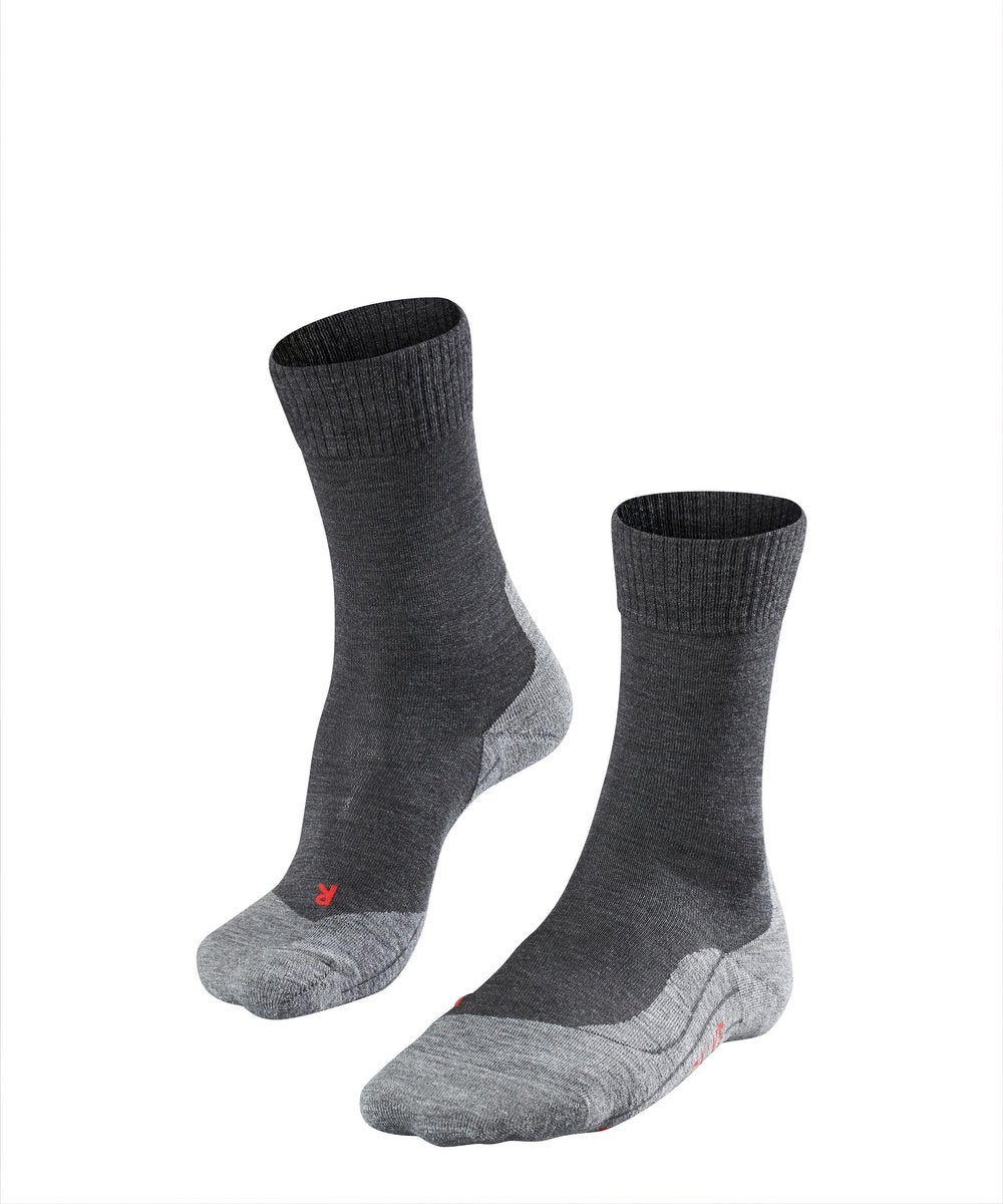 Falke tk5 anti-blister tyndt uld funktionelt materiale vandrestrømper kvinder grå - str. 41-42