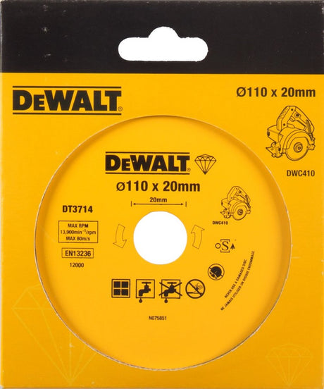 Dewalt - serie dt3714-qz - diamantskive - 110 mm - keramik og stentøj