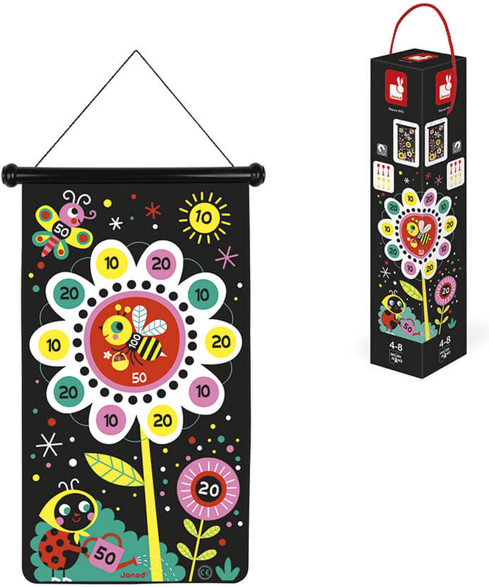 Janod - spil - havespil - dobbeltsidet magnetisk dartskive